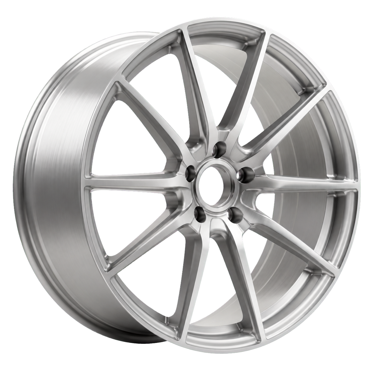 Silver multi-spoke forged aluminum wheel shown in a clean studio setting